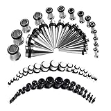 BodyJ4You 72 Pieces Ear Stretching Kit 14G-00G Plugs and Tapers 14G-00G Gauges Set 36 Pairs