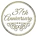 InspirationzStore Occasions - 37th Anniversary gift - gold text for celebrating wedding anniversaries - 37 years married together - 12 x 18 inch Garden Flag (fl_154479_1)