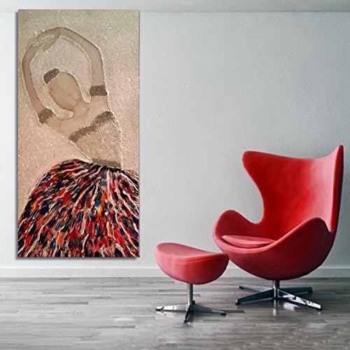 Original Ballerina ballet dancers oil painting. colored large figure painting with shimmering elements &amp; heavy textures, home art decor