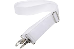 TEENSERY 48 inch Adjustable Drum Strap with Metal Hooks Universal Replacement Shoulder Strap for Snare Drum, White