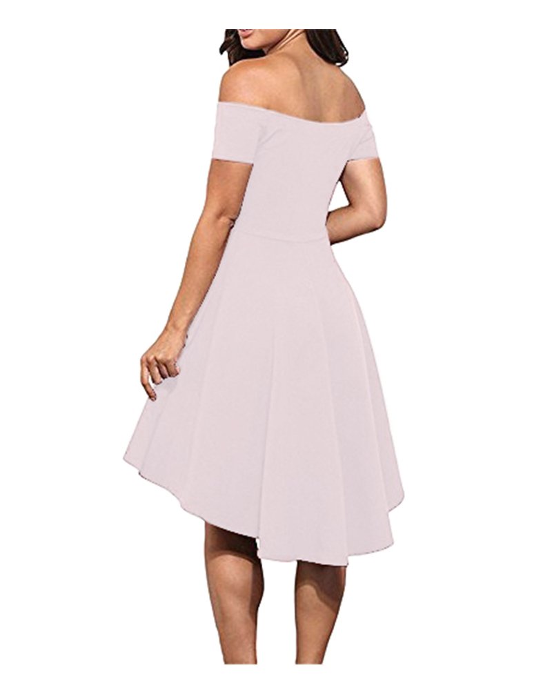 Angelady Women Sexy Off Shoulder Sleeve Flared Swing Party Skater Summer Dress