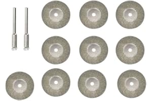 10Pcs Diamond Grinding Wheels for Electrode Grinder, 25mm / 0.98inch Carbon Steel Discs for TechSouth & HTP Handheld Alloy Gr