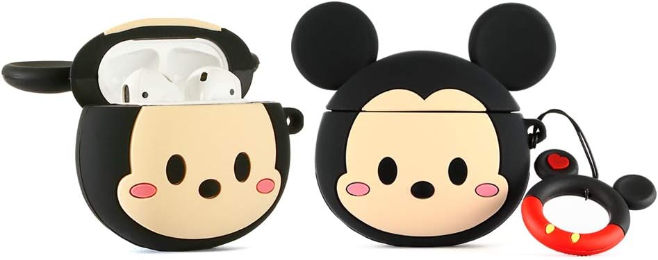 ZAHIUS Airpods Silicone Case Cool Cover Compatible for Apple Airpods 1&2 [Cartoon Series][Designed for Kids Girl and Boys](Mickey Face)