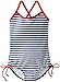 Kanu Surf Girls' Layla Beach Sport Banded 1 Piece Swimsuit, Bali Navy Stripe, 4T
