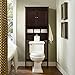 Crosley Furniture Lydia Over The Toilet Storage Cabinet and Bathroom Organizer with Hooks and Shelves, Espresso