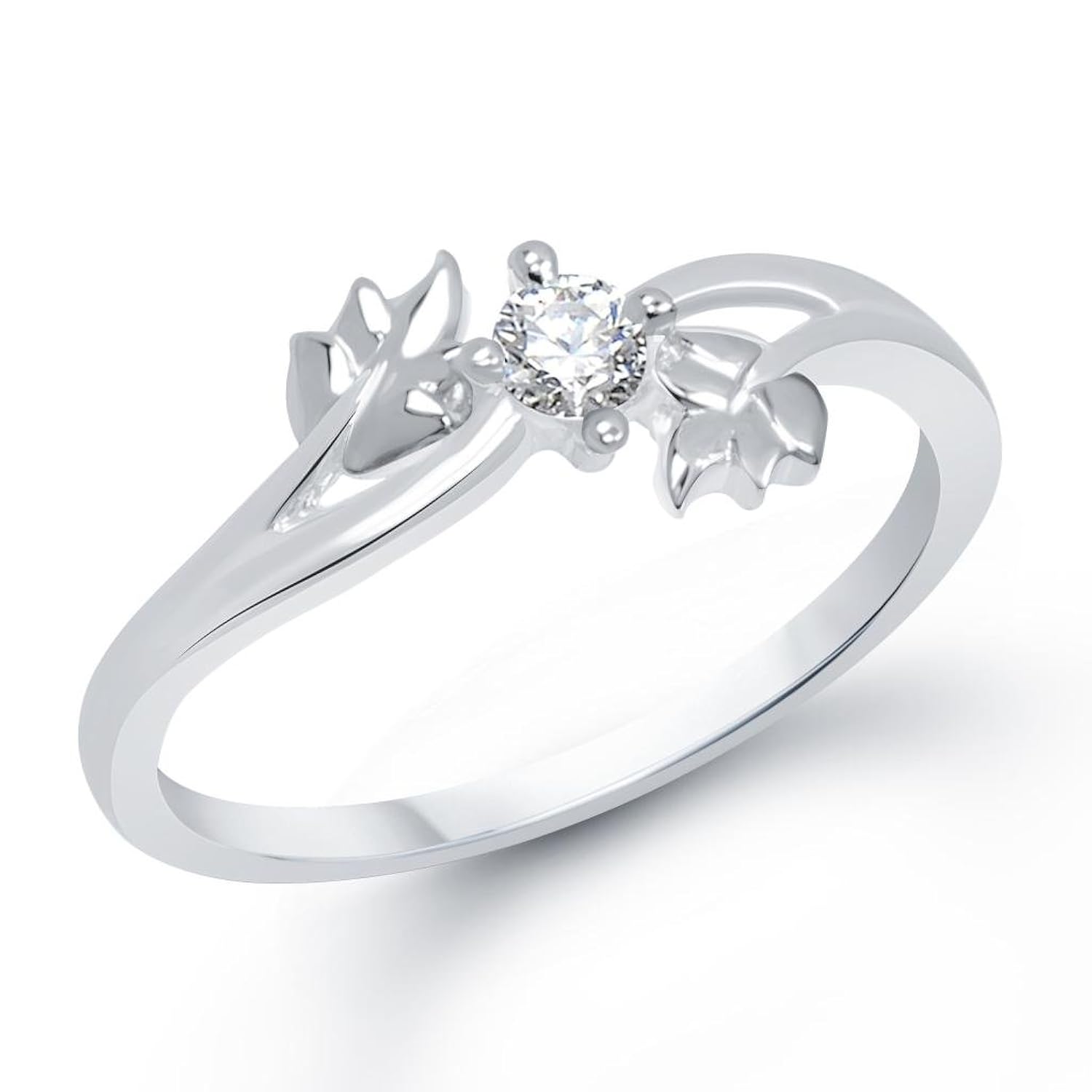 v. k. jewels silver cubic zirconia rhodium plated ring for girls