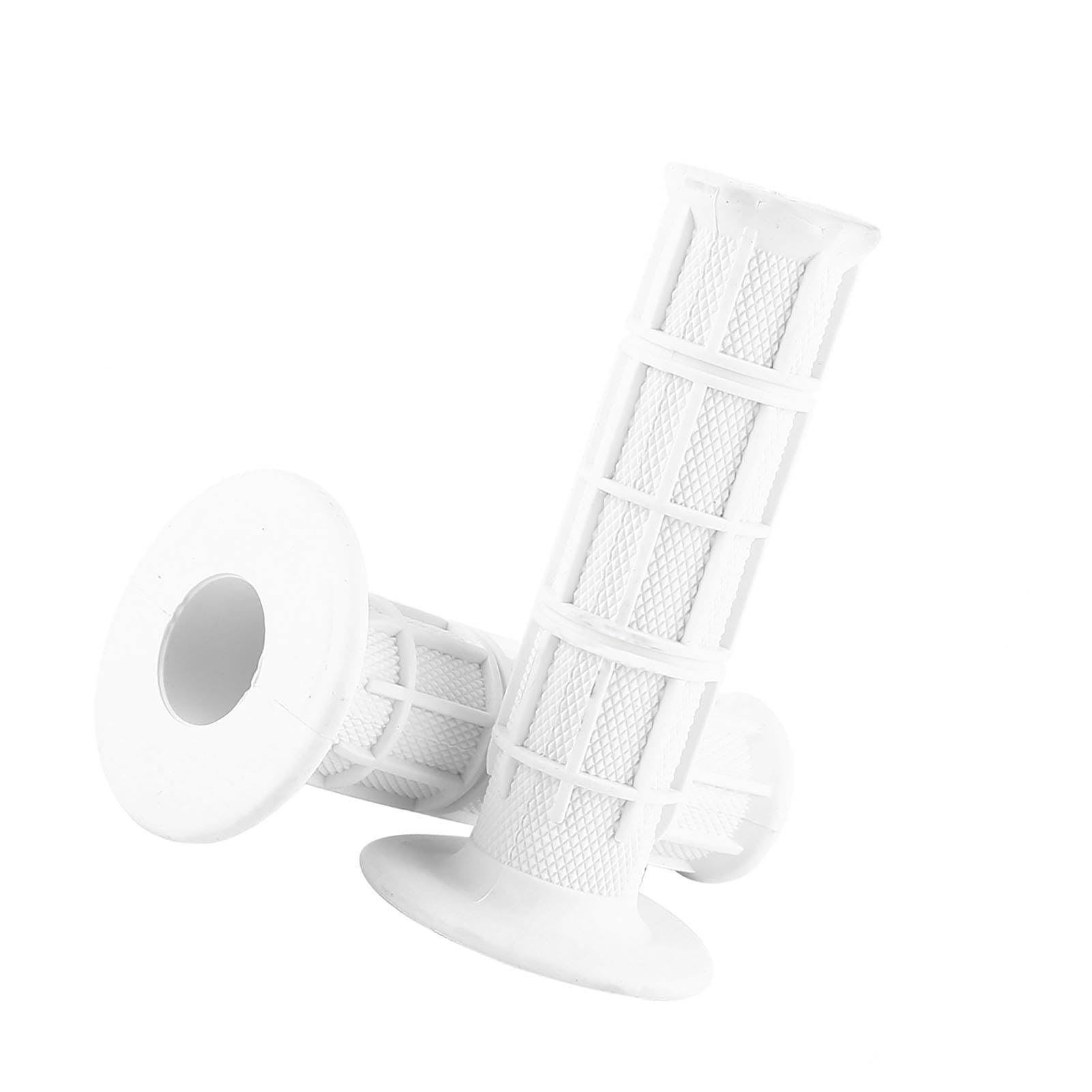 1 Pair Motorcycle Hand Grips, 22/25mm 7/8" Universal Motorcycle Handlebar Grips Anti-slip Soft Silicone Motorbike Hand Grips Bar End(White)