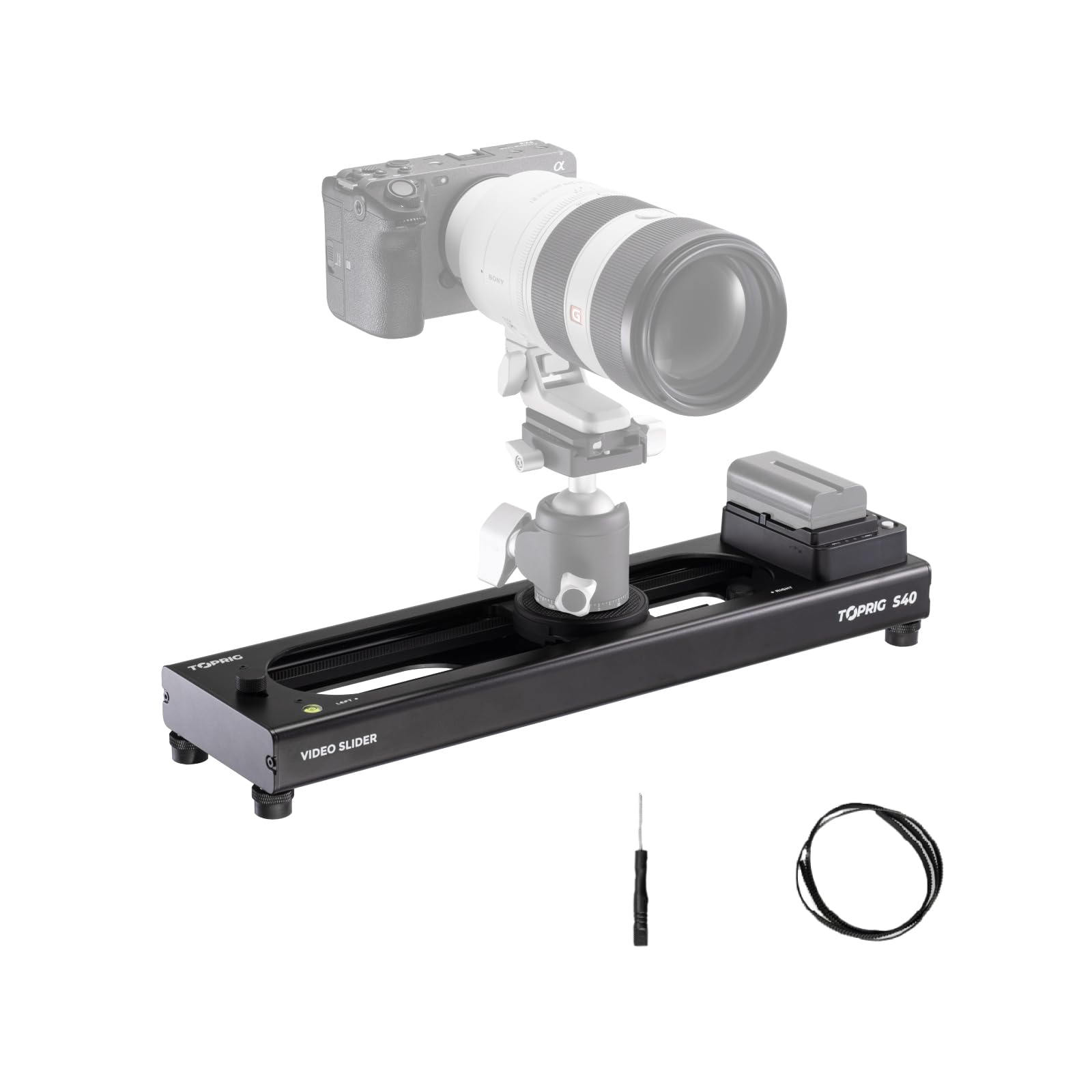 Toprig S40 Motorized Camera Slider, 15.7"/40cm Aluminum Alloy Track Dolly Rail Slider Time Lapse & Focus Shot & 120°Panoramic Video Shooting, By Button or APP Bluetooth Control, for Camera,DSLR,etc