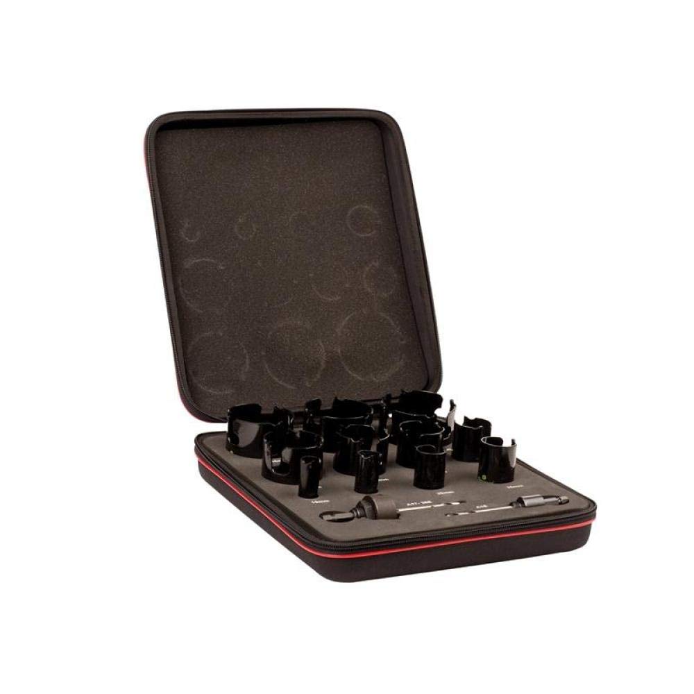Starrett Tungsten Carbide Tipped Holesaw Kit, 13 Piece, Multi Purpose Cut TCT Hole Saw Cutter Kit with Arbors Set