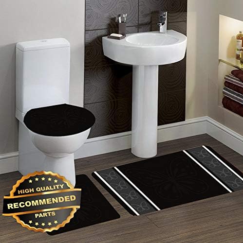 Florance Jones 3-Piece Bathroom Bath Mat Contour Rug Set with Toilet Lid Cover #7 | Style Mat-RG145302671