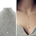 CISHOP Titanium Steel Gold Bead Pearl Necklace Collar Necklace (Style 1)