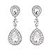 BriLove Women's Wedding Bridal Crystal Teardrop Infinity Figure 8 Dangle Earrings