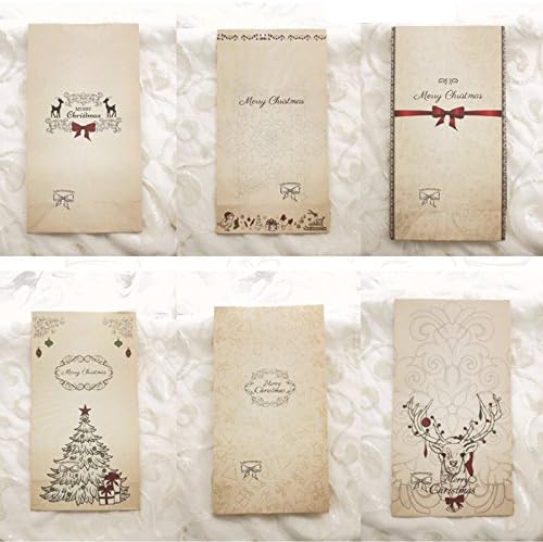 MAKFORT 12 Pcs Kraft Paper Bags Medium Xmas Candy Bags Paper Party Bags, 1 count (Pack of 12) - Image 3