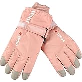 IZUS Winter-Warm Snowboard-Gloves for Kids Windproof-Ski-Gloves Water-Repellent-Mittens Boy-Girls 5-10 Years