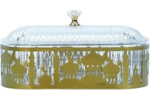 Ramadan Home Decoration, Eid Mubarak Metal Food Trays with Lid, Ramadan Metal Serving Dishes for Eid Mubarak, Metal Eid Mubar