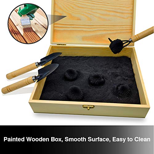 DAILYLIFE Sand Zen Garden with 1.5 Lbs Iron Filings, 5 and 3 Zen Garden Tools