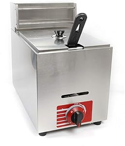 10L Commercial Countertop Gas Fryer Single Basket Propane Deep Fryer Tabletop Restaurant Fryer Kit With Lid And Basket For Restaurant Commercial Frying Various Snack Foods Usa Stock