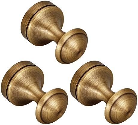 Oil Rubbed Bronze Finish Mini Robe Hook Wall Mounted Screwed Bathroom Shower and Bath Sponge Hooks Coat Hanger Hooks (Antique Brass, 3)