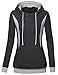 Tunic Hoodies,Timeson Long Sleeve Tunics Tops Casual Hooded Sweatshirt with Pockets Carbon Black XXL
