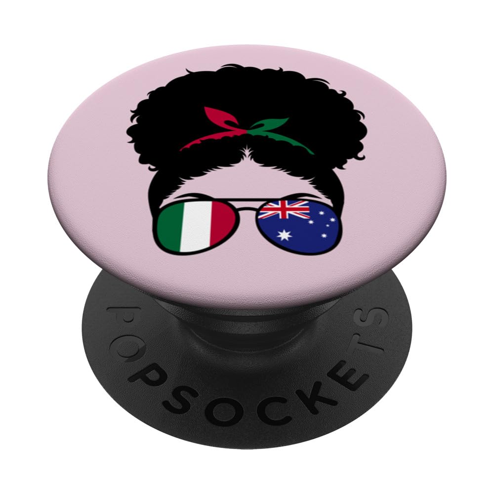 Italy and Australia Mix Afro Hair Half Italian Australian PopSockets Swappable PopGrip