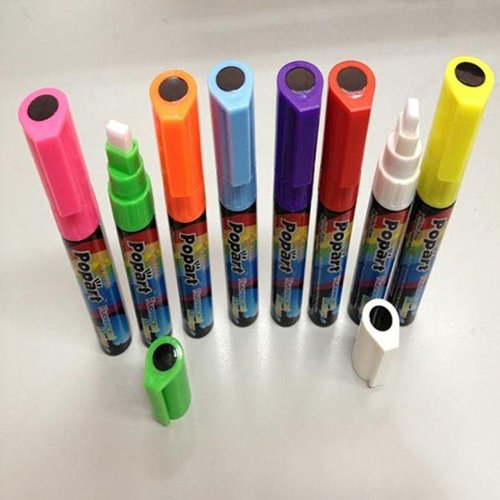 Slendima Sale! 8 Colors in 8 Pcs 3 mm Liquid Chalk Fluorescent Markers,Highlighter Pens for Labels,Board Bistro,Windows, Glass Sign - Thumbnail 2