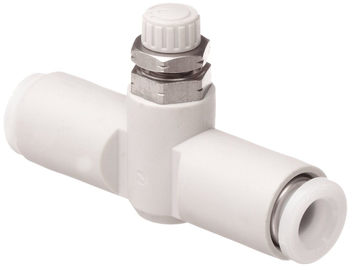 SMC AS Air Flow Control Valve, PBT & Stainless Steel, InLine, Pushto