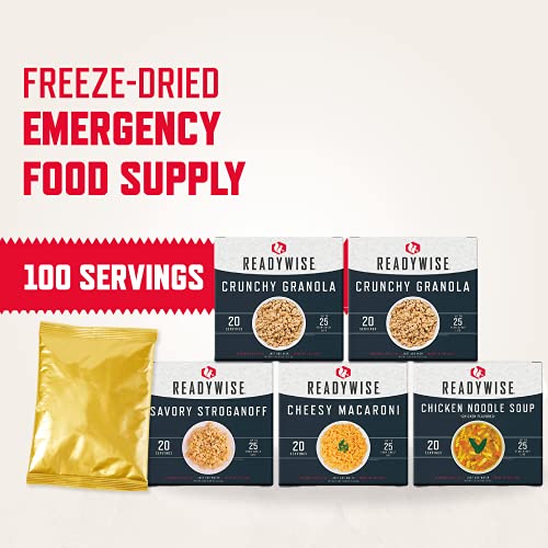 ReadyWise Emergency Food Breakfast and Entrée Box, Dehydrated and