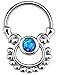 Body Accentz Nose Ring Single Opal 316L Surgical Steel Septum Clicker Semi Precious