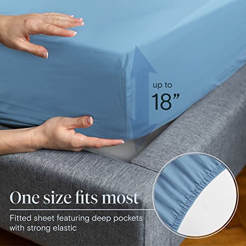 6 PC Queen Sheet Set, Bamboo Sheets Queen Size, Deep Pockets 18