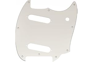 Musiclily Pro 9-Hole Guitar Pickguard for Squier Sonic Mustang SS Electric Guitar, 3Ply Aged White