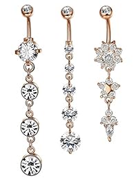 Svenstone - 10 piercings de ombligo de acero inoxidable para niñas y mujeres