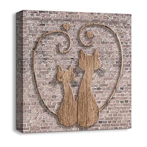 Canvas Wall Art Wood Feature Abstract Painting Artwork for Home Prints Framed - 12x12 inches