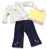 School Cardigan, Jeans and Top Doll Outfit ~ Fits 18″ American Girl Dolls, Baby & Kids Zone