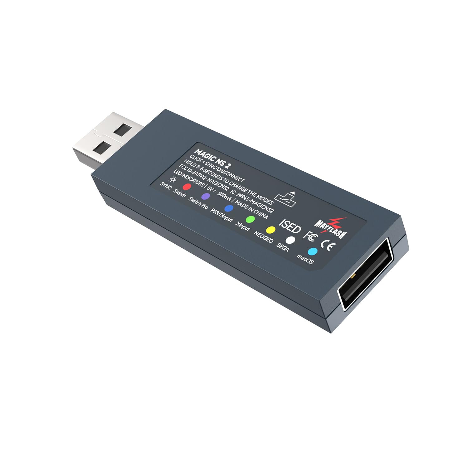 Photo 1 of MAYFLASH Magic NS 2 Wireless Bluetooth USB Adapter Compatible with Switch/Switch 2, Steam Deck, Windows, Raspberry Pi, Xbox Series X & S Bluetooth Controller, PS5 Controller and More