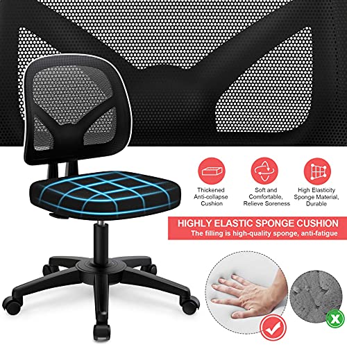 Armless Office Chair mysuntown Ergonomic Task Office Chair No Arms