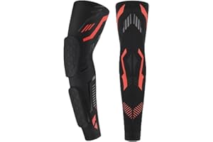 KeuLEn Padded Arm Compression Sleeves, Elbow Forearm Crashproof Pads for Adult Youth Football Basketball Volleyball Soccer