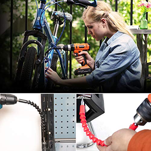 2 Pack Flexible Drill Bit Extension-Magnetic Socket Bit Holder Set, Sonku Multi Functional Screw Driver Set for Quick Change-24pcs