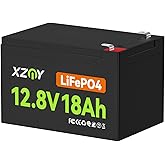 XZNY Compact 12V 18Ah Lithium Battery, 4000+ Cycles 12V LiFePO4 Battery Built-in 20A BMS, 12 Volt 18Ah Battery for Garmin Fish Finder, Power Wheels, Mobility Scooter, Lighting Supply