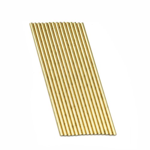 PGCOKO Brass Solid Round Rod Lathe Bar Stock, 3mm in Diameter 100mm in Length (15Pcs)
