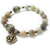 Amazonite Stone Catholic Rosary Bracelet for Women with Our Lady of Lourdes Rose Charm - Rosarios Catolicos - Catholic Gifts Women - Regalos Para Mujer - Pulseras de Mujer