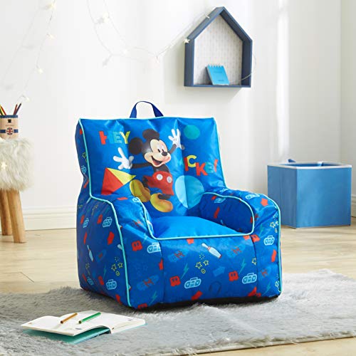 Idea Nuova Disney Mickey Mouse Kids Nylon Bean Bag Chair with