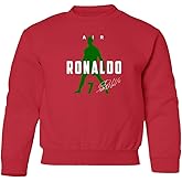 KING THREADS Portugal Football Air Ronaldo 2022 World Soccer Fan Youth Crewneck Sweatshirt