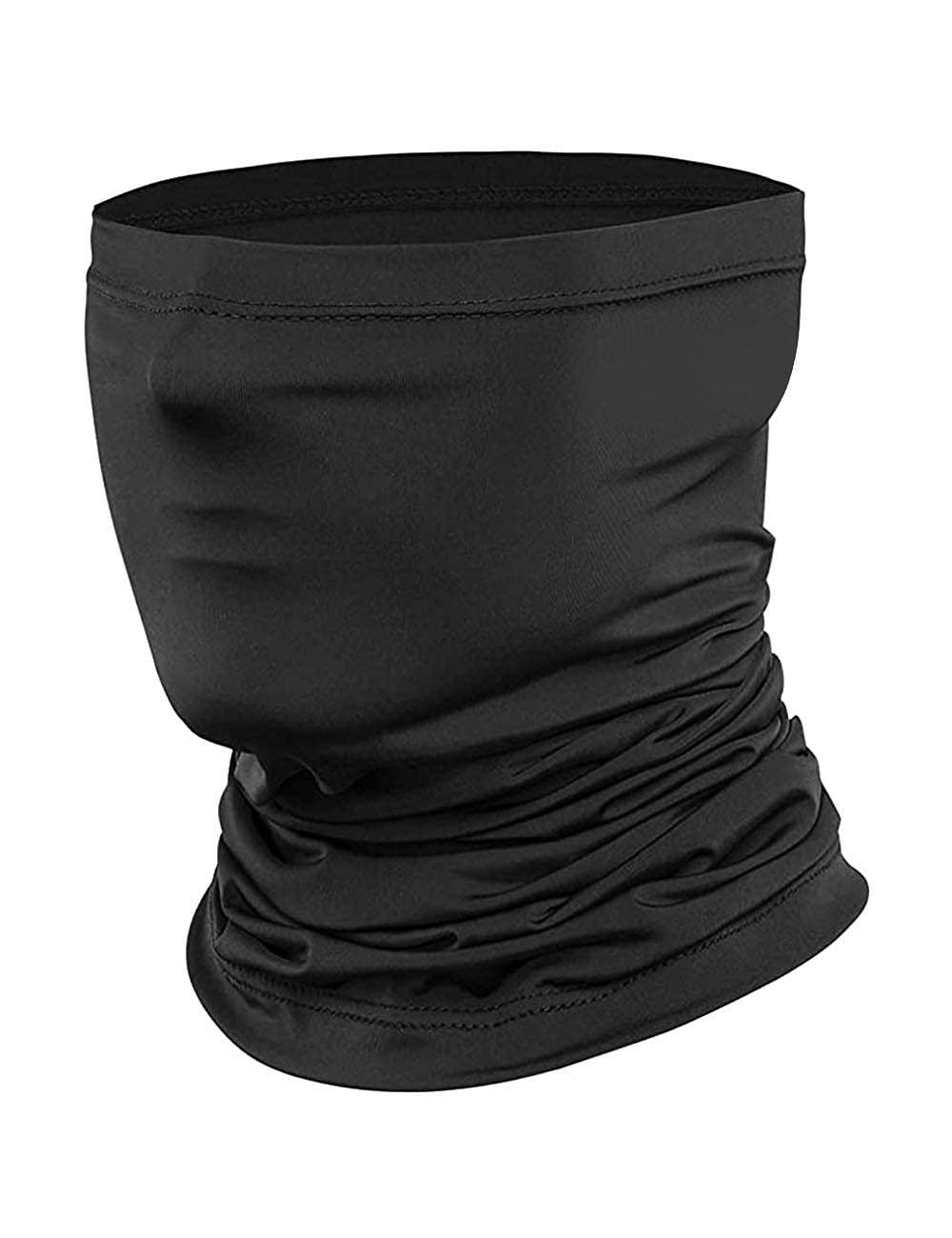 Shauoal Neck Gaiter Face Cover FG01 Elastic Head Wrap Mask for Cycling Running Outdoor Activities- Black,Thin
