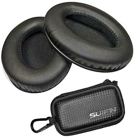 JHGJ Replacement Ear Pad / Ear Cushion / Ear Cups / Ear Cover / Earpads for Audio-Technica ATH-ANC7 ANC7B Headphones + Case Bag With logo "SUIFN" and Carabiner