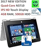 2017 HP Pavilion Premium High Performance 2-in-1 Convertible Laptop, 11.6&rdquo; HD Touch-Screen IPS Display, Intel Pentium Quad-Core N3710 Processor, 4GB Memory, 500GB HDD, Bluetooth, Wi-Fi, Windows 10