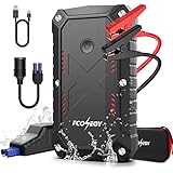 Car Jump Starter, Fconegy 2200A Peak 25000mAh Portable Battery Starter for Car with Smart Safety Jumper Clamps Portable Power