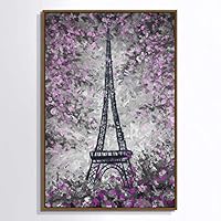 Framed Canvas Wall Art Paris Eiffel Tower Canvas Prints Home Artwork Decoration for Living Room,Bedroom - 16x24 inches