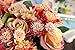 Meiliy 1 Bunch 8 Pcs Artificial Rose Dahlia Daisy Flower Bouquet Bride Bridesmaid Holding Flowers for Home Hotel Office Wedding Party Garden Craft Art Decor, Red&Orange