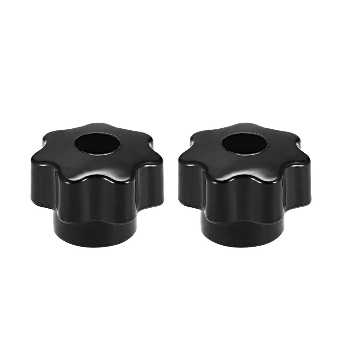 sourcing map 2 Pcs Star Knob Grip Handle M6 Diameter Brass Insert Female Thread 31mm Head Black