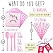 TRENDY BRANDY Unicorn Birthday Party Supplies Set - Pink Tableware Pack Includes Disposable Paper Plates, 9 Oz Cups, Straws, Napkin and Bunting Banner - Serves 12 Guests for Girls